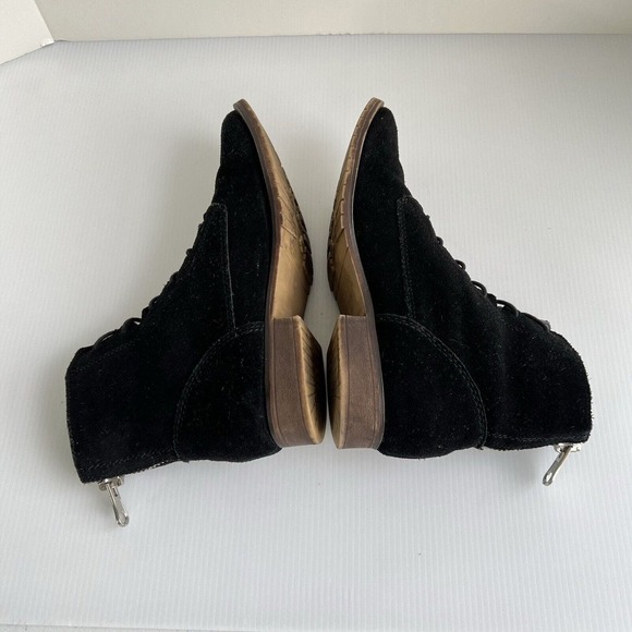 Steve Madden Rawlings Size 7 Black Leather Suede Booties Ankle Boots - Picture 6 of 12